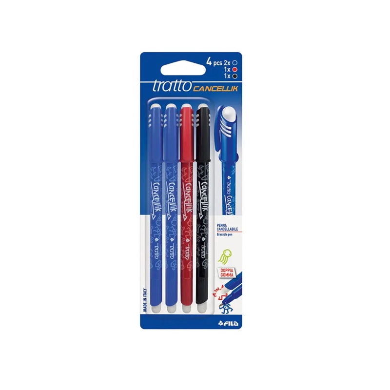 SET PENNE CANCELLABILI 4 PEZZI TRATTO